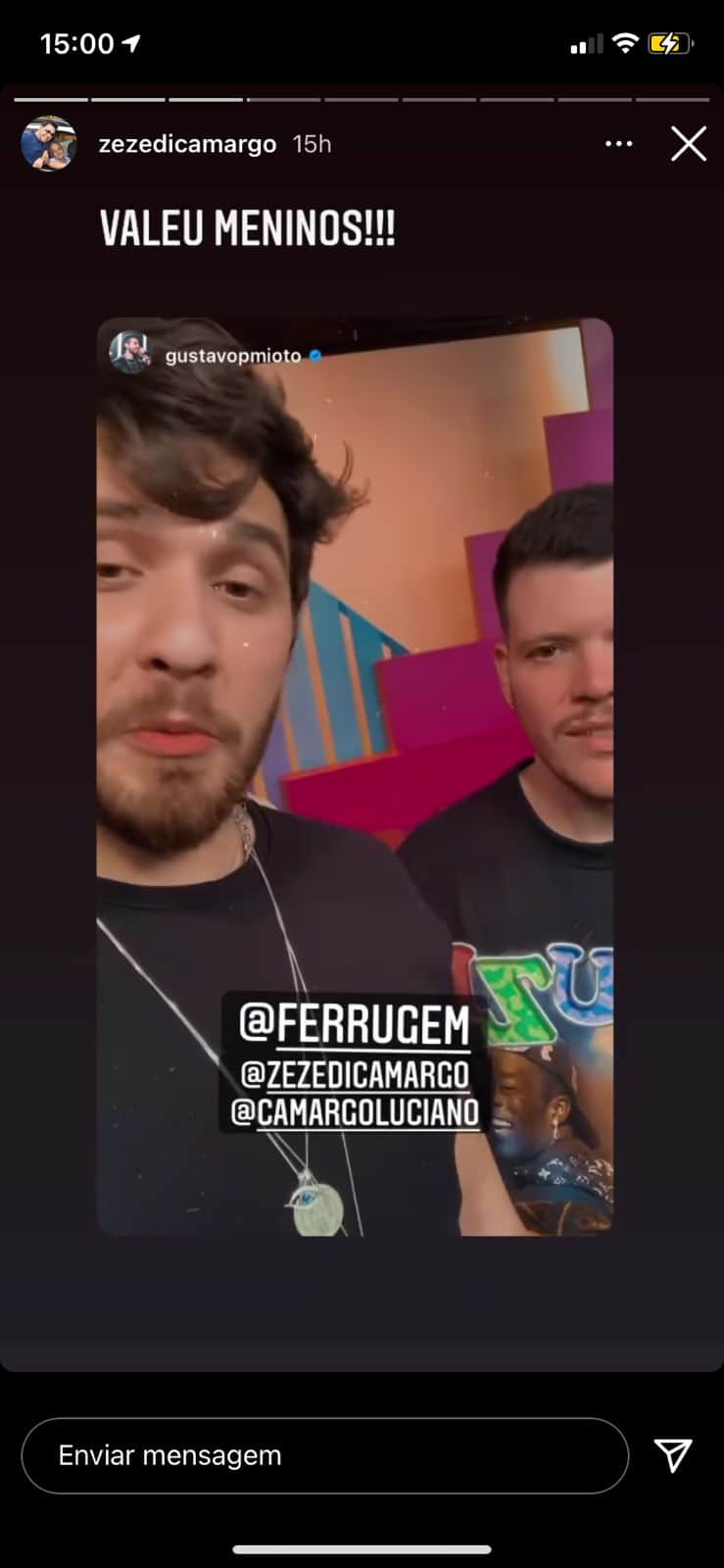 Gustavo Mioto expõe o que pensa de Zezé Di Camargo (Reprodução) Gustavo Mioto expõe o que pensa de Zezé Di Camargo (Reprodução)