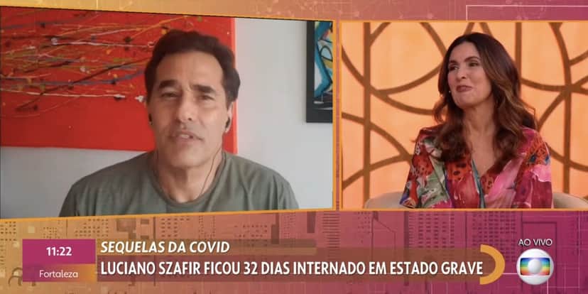 Luciano Szafir dá entrevista para Fátima Bernardes no Encontro (Reprodução) Luciano Szafir dá entrevista para Fátima Bernardes no Encontro (Reprodução)