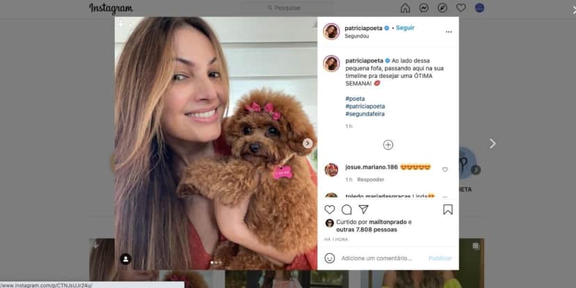 Patrícia Poeta surge agarradinha com parceira nas redes sociais (Reprodução) Patrícia Poeta surge agarradinha com parceira nas redes sociais (Reprodução)
