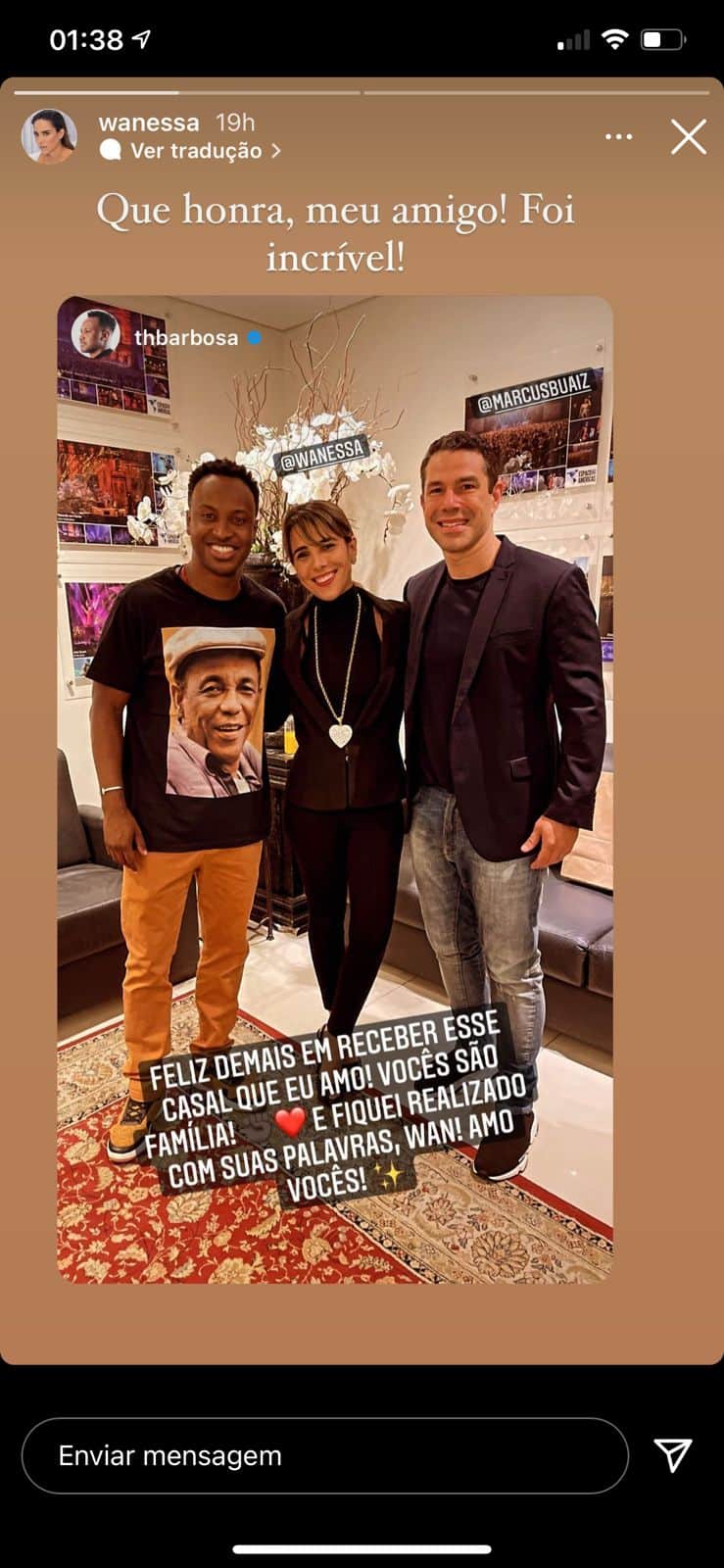 Primeiramente, Thiaguinho, Wanessa e Marcus se encontraram (Reproduçào) Primeiramente, Thiaguinho, Wanessa e Marcus se encontraram (Reproduçào)
