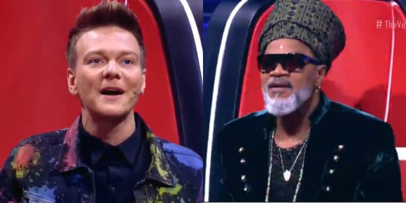 Primeiro dia de disputa, tem Carlinhos Brown fugindo e Michel Teló chorando (Foto: Reprodução) Primeiro dia de disputa, tem Carlinhos Brown fugindo e Michel Teló chorando (Foto: Reprodução)