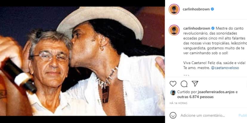 Carlinhos Brown usou as redes sociais para expor parceiro (Foto: Reprodução) Carlinhos Brown usou as redes sociais para expor parceiro (Foto: Reprodução)