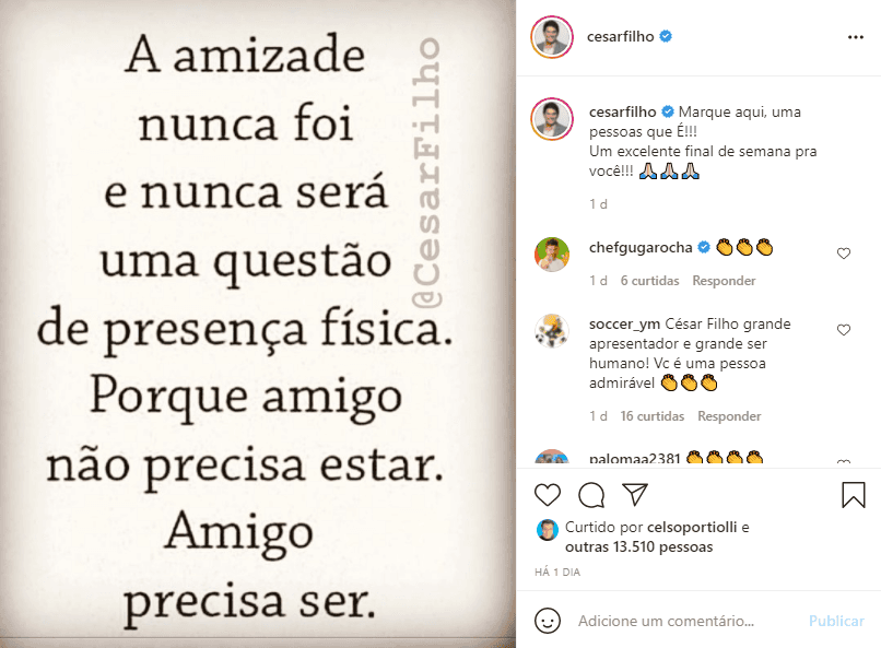 César Filho mandou um recado reflexivo em suas redes sociais César Filho mandou um recado reflexivo em suas redes sociais