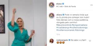 Após ter demissão anunciada por Silvio Santos, Eliana comemora fim e confirma nova fase: "Eu tô pronta" Após ter demissão anunciada por Silvio Santos, Eliana comemora fim e confirma nova fase: "Eu tô pronta"