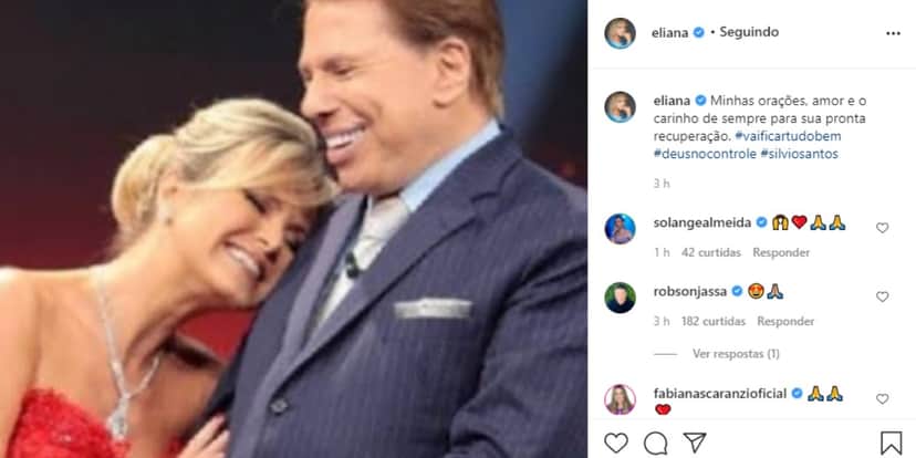 Após alta de Silvio Santos, Eliana faz declaração para o dono do SBT (Foto: Reprodução) Após alta de Silvio Santos, Eliana faz declaração para o dono do SBT (Foto: Reprodução)