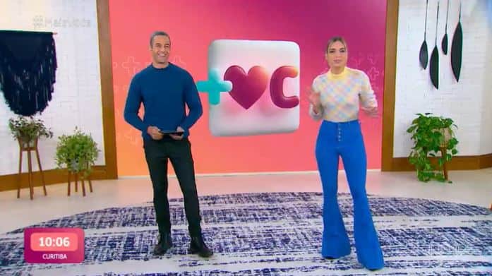 Fabrício Battaglini e Talitha Morete bombaram na audiência da TV com o Mais Você (Foto: Reprodução/TV Globo) Fabrício Battaglini e Talitha Morete bombaram na audiência da TV com o Mais Você (Foto: Reprodução/TV Globo)