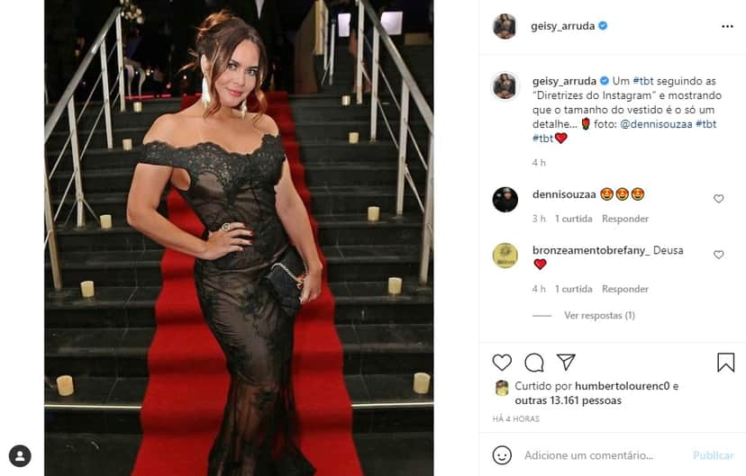 Geisy Arruda encanta seguidores com vestido longo (Foto: Reprodução)