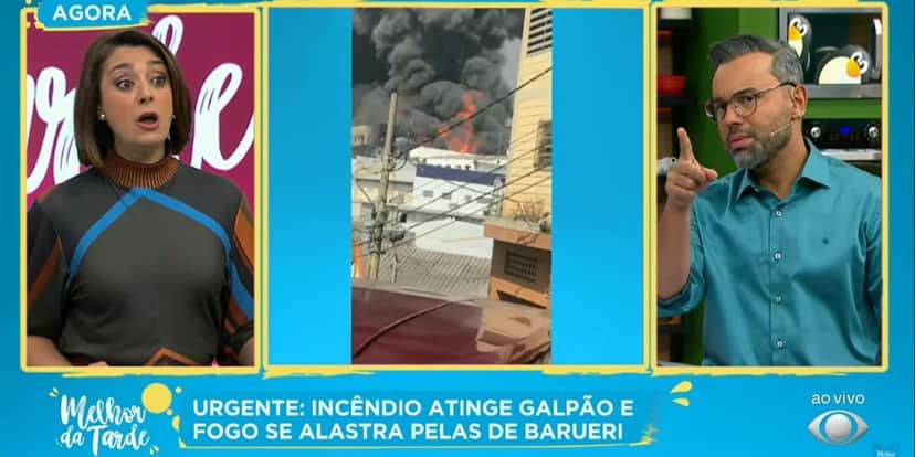 "As imagens assustam", Catia Fonseca abre às pressas, anuncia incêndio brutal na Band e bombeiros são convocados "As imagens assustam", Catia Fonseca abre às pressas, anuncia incêndio brutal na Band e bombeiros são convocados