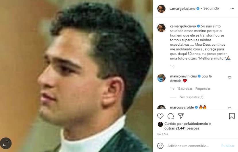 Luciano Camargo compartilhou um registro de seu passado (Foto: Reprodução/ Instagram) Luciano Camargo compartilhou um registro de seu passado (Foto: Reprodução/ Instagram)