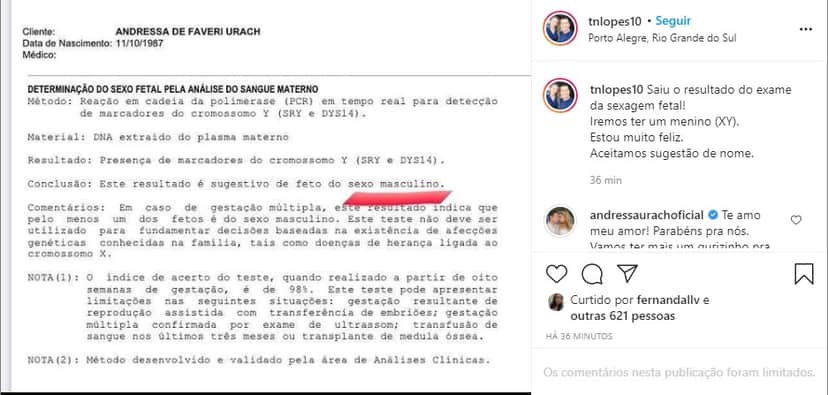 Marido de Andressa Urach revela sexo do filho (Foto: Reprodução)
