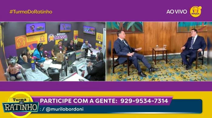 Ratinho com sua turma em programa na rádio (Foto: Reprodução/YouTube) Ratinho com sua turma em programa na rádio (Foto: Reprodução/YouTube)