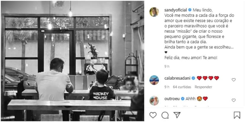 Sandy publicou foto do filho no Instagram - Foto: Reprodução Sandy publicou foto do filho no Instagram - Foto: Reprodução