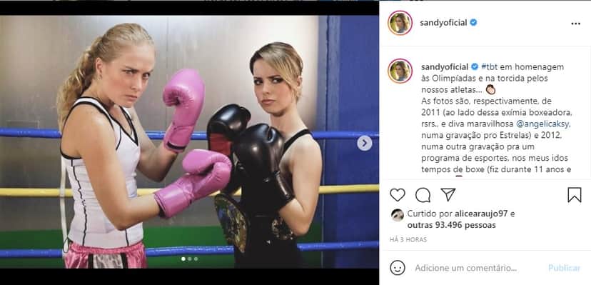 Sandy relembra época em que lutava boxe (Foto: Reprodução) Sandy relembra época em que lutava boxe (Foto: Reprodução)