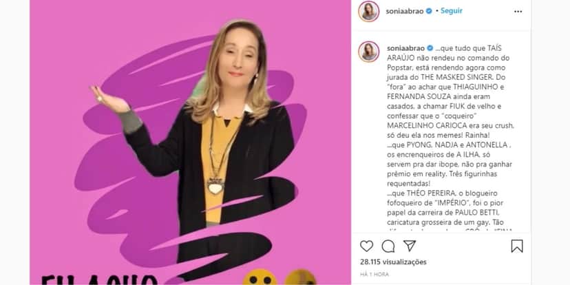 "O pior da carreira", Sonia Abrão rasga o verbo antes de ir ao ar e explode em indireta à global: "Grosseira" "O pior da carreira", Sonia Abrão rasga o verbo antes de ir ao ar e explode em indireta à global: "Grosseira"
