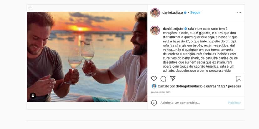 Daniel Adjuto assume sexualidade (Reprodução) Daniel Adjuto assume sexualidade (Reprodução)
