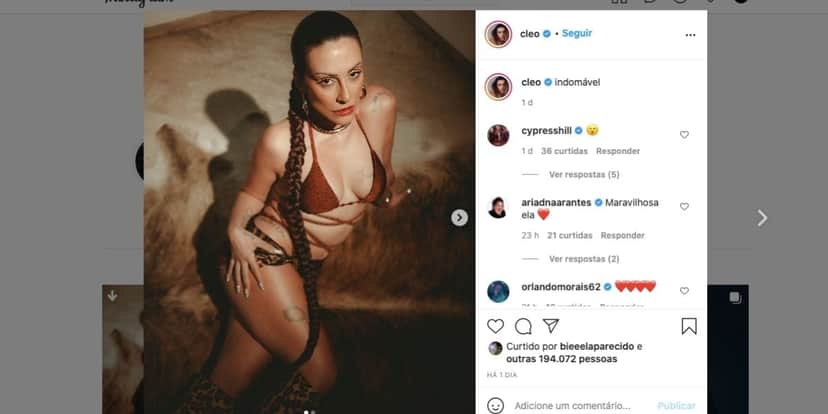 Cleo abusa da sensualidade (Reprodução) Cleo abusa da sensualidade (Reprodução)