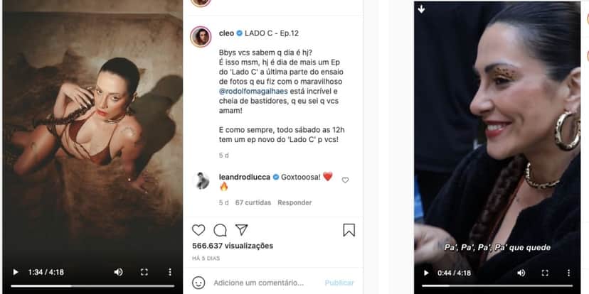 Cleo esbanja sensualidade nas redes sociais (Reprodução) Cleo esbanja sensualidade nas redes sociais (Reprodução)