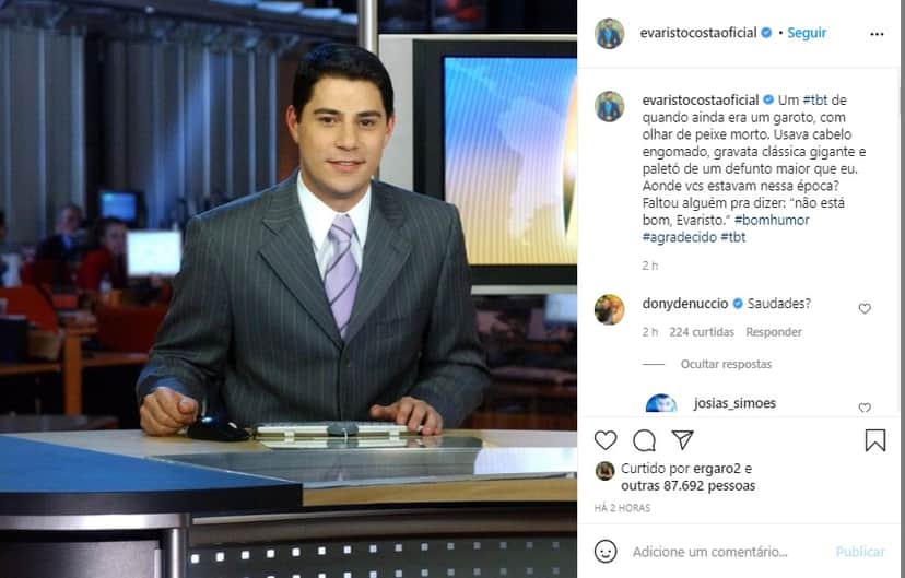 Evaristo Costa relembrou sua época de Globo e Dony de Nuccio comentou Evaristo Costa relembrou sua época de Globo e Dony de Nuccio comentou