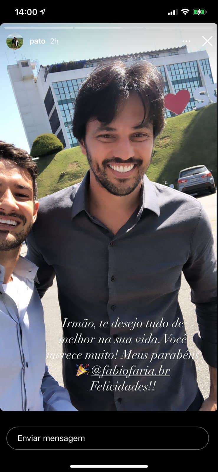 Pato faz anúncio ao lado de Fábio (Reprodução) Pato faz anúncio ao lado de Fábio (Reprodução)