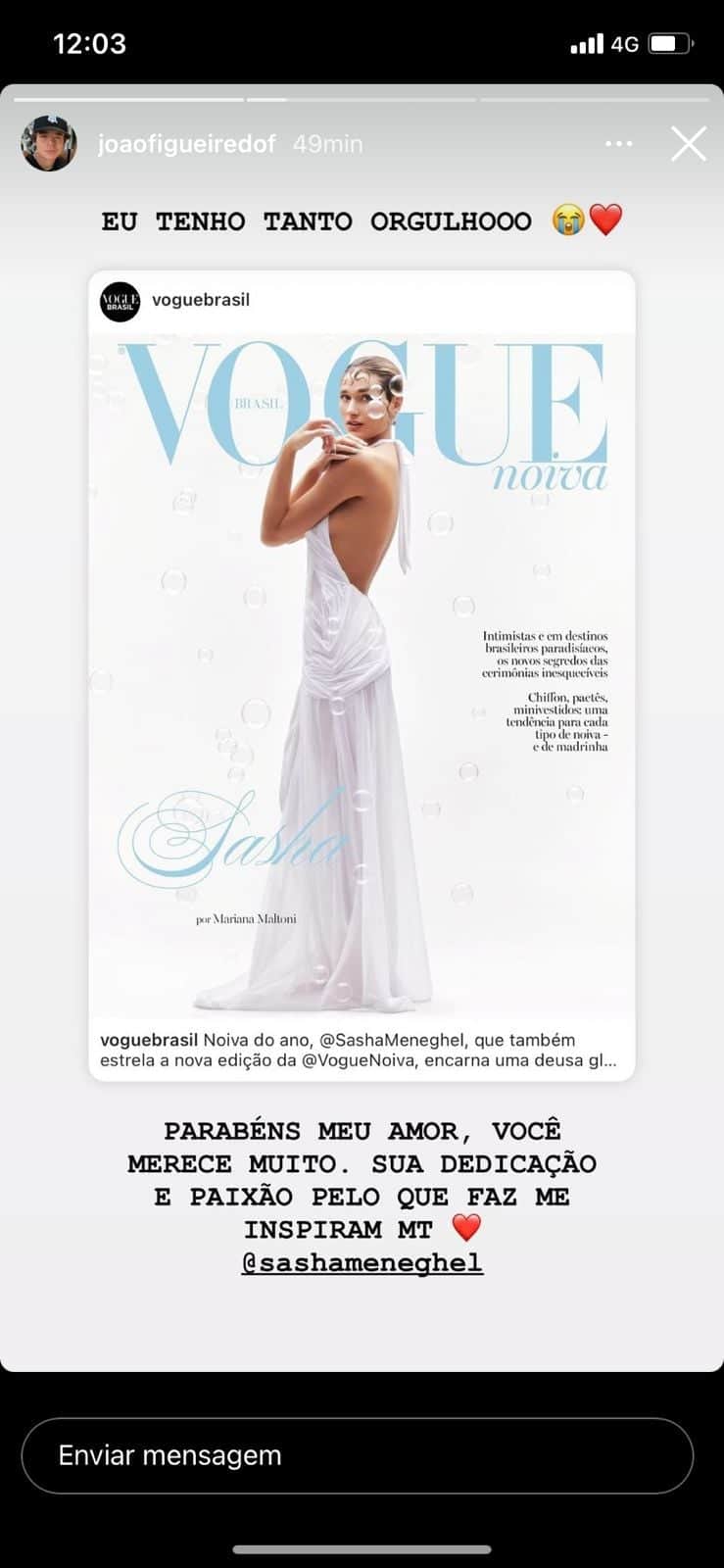 João Figueiredo faz anúncio sobre Sasha (Reprodução) João Figueiredo faz anúncio sobre Sasha (Reprodução)