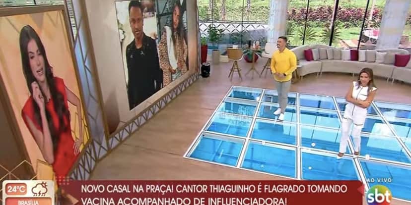 Patrícia Abravanel e Gabriel Cartolano falam sobre Thiaguinho (Reprodução) Patrícia Abravanel e Gabriel Cartolano falam sobre Thiaguinho (Reprodução)