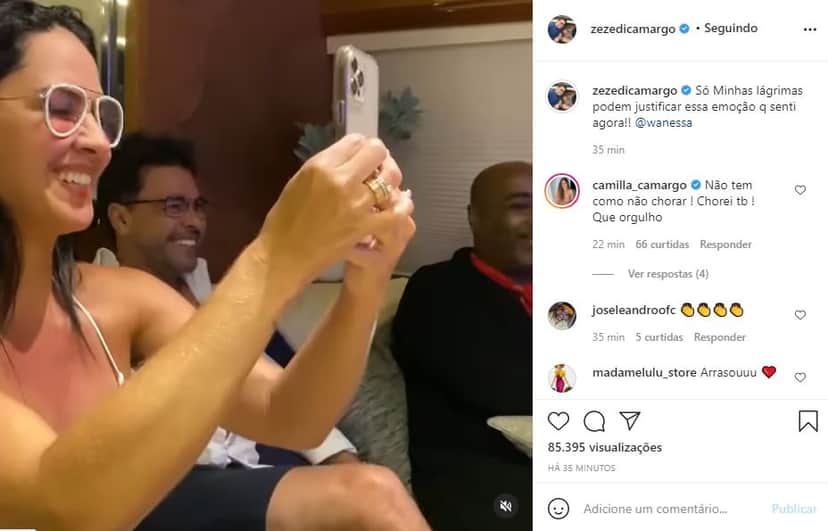 Zezé Di Camargo se derreteu em elogios para Wanessa (Foto: Reprodução/ Instagram) Zezé Di Camargo se derreteu em elogios para Wanessa (Foto: Reprodução/ Instagram)