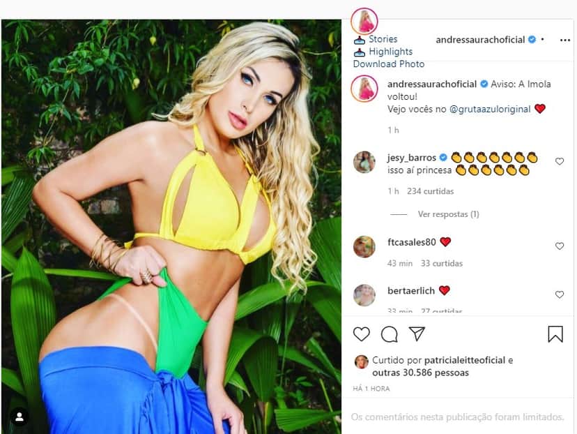 Andressa Urach anuncia retorno de Imola à prostituição Andressa Urach anuncia retorno de Imola à prostituição