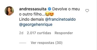 Andressa Suita "anuncia" filho - Reprodução Andressa Suita "anuncia" filho - Reprodução