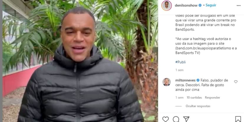 "Pulador de cerca", Famoso vem à público, expõe fama de Denílson e entrega traição do comentarista: "Descobri" "Pulador de cerca", Famoso vem à público, expõe fama de Denílson e entrega traição do comentarista: "Descobri"