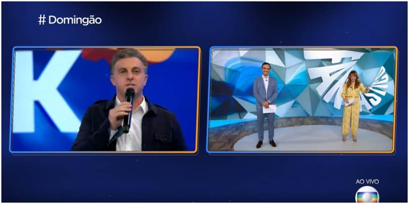 Teve divisão de tela entre Poliana Abritta, Tadeu e Huck - Foto: Reproduçõ Teve divisão de tela entre Poliana Abritta, Tadeu e Huck - Foto: Reproduçõ