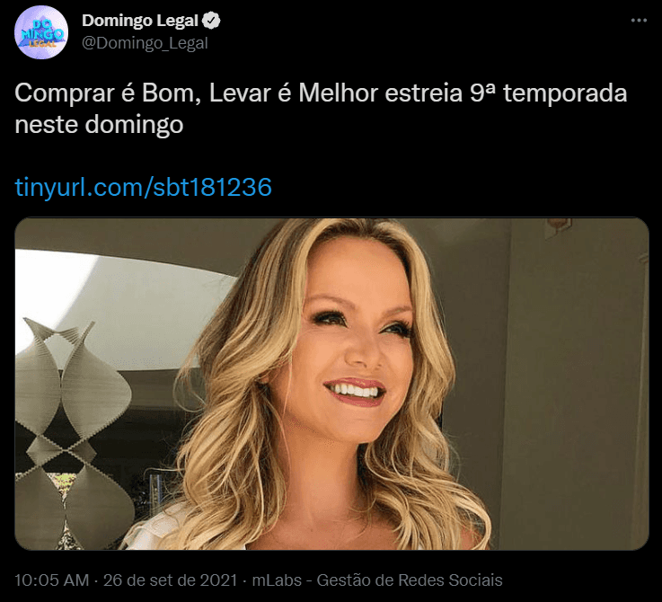 Eliana foi anunciada em local errado Eliana foi anunciada em local errado
