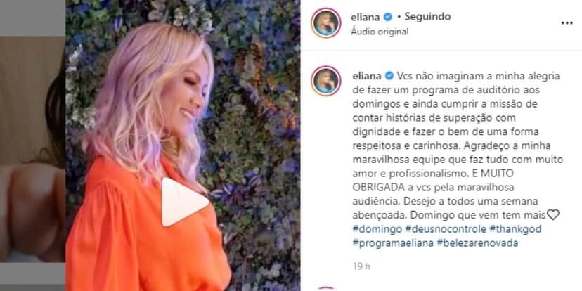 "Vocês não imaginam", Eliana expõe fim de programa no SBT, detona textão e confirma: "Cumpri a missão" "Vocês não imaginam", Eliana expõe fim de programa no SBT, detona textão e confirma: "Cumpri a missão"
