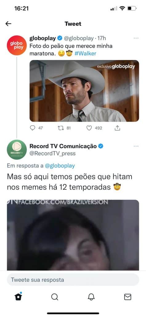 A Globo e a Record trocaram farpas (Foto: Reprodução/Twitter) A Globo e a Record trocaram farpas (Foto: Reprodução/Twitter)