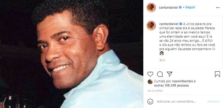 Daniel lamentou a partida de João Paulo (Foto: Reprodução/Instagram) Daniel lamentou a partida de João Paulo (Foto: Reprodução/Instagram)