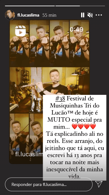 Lucas Lima fez declaração para Sandy e chamou a atenção (Foto: Reprodução) Lucas Lima fez declaração para Sandy e chamou a atenção (Foto: Reprodução)