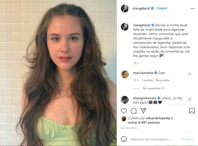Clara Tiezzi, a Mabi de Ti-Ti-Ti nos dias de hoje (Foto: Reprodução) Clara Tiezzi, a Mabi de Ti-Ti-Ti nos dias de hoje (Foto: Reprodução)