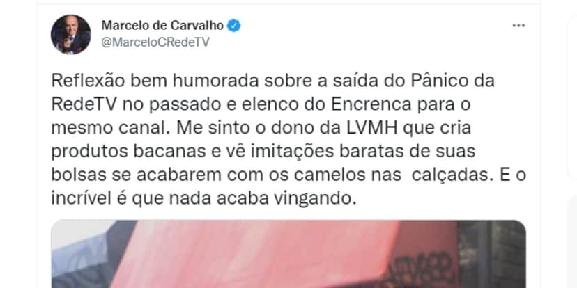 Dono da RedeTV! quebra silêncio sobre demissão do Encrenca e detona indireta à Band: "Imitações baratas" Dono da RedeTV! quebra silêncio sobre demissão do Encrenca e detona indireta à Band: "Imitações baratas"