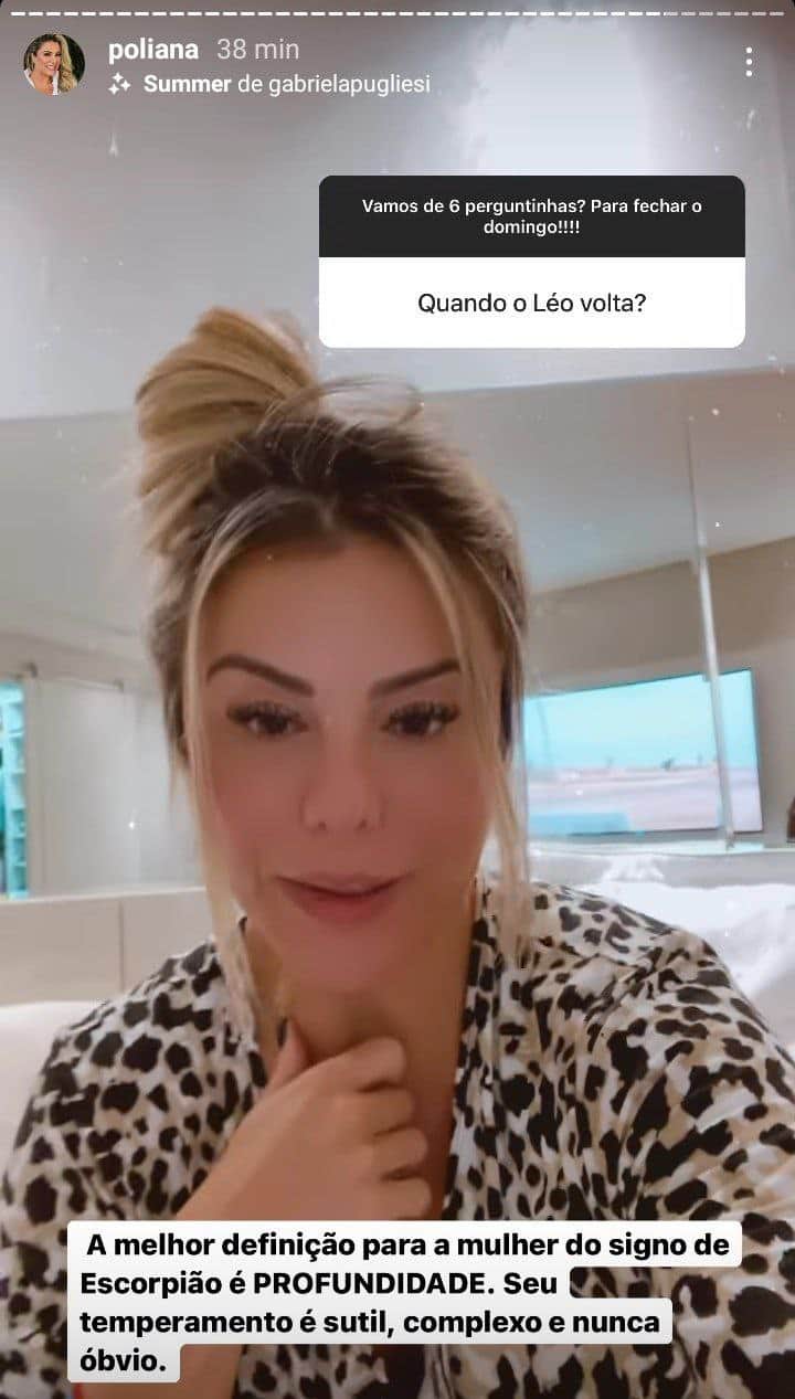 Poliana Rocha falou mais uma vez de Leonardo (Foto: Reprodução/ Instagram)