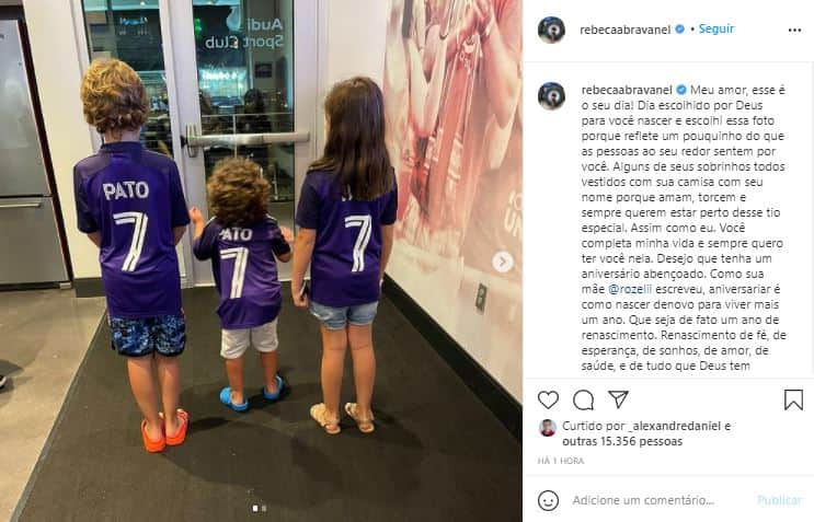 Rebeca Abravanel homenageou Pato com registro dos sobrinhos (Foto: Reprodução/Instagram) Rebeca Abravanel homenageou Pato com registro dos sobrinhos (Foto: Reprodução/Instagram)