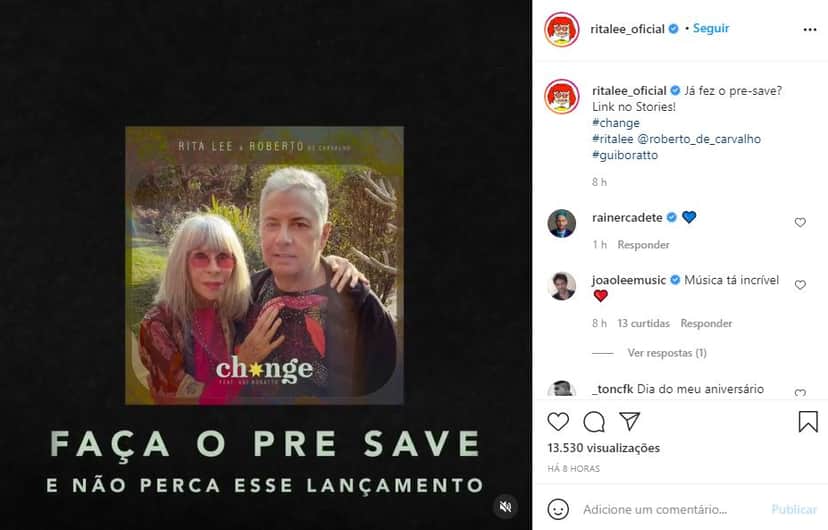 Rita Lee se prepara para lançar música em parceria com o marido (Foto: Reprodução) Rita Lee se prepara para lançar música em parceria com o marido (Foto: Reprodução)
