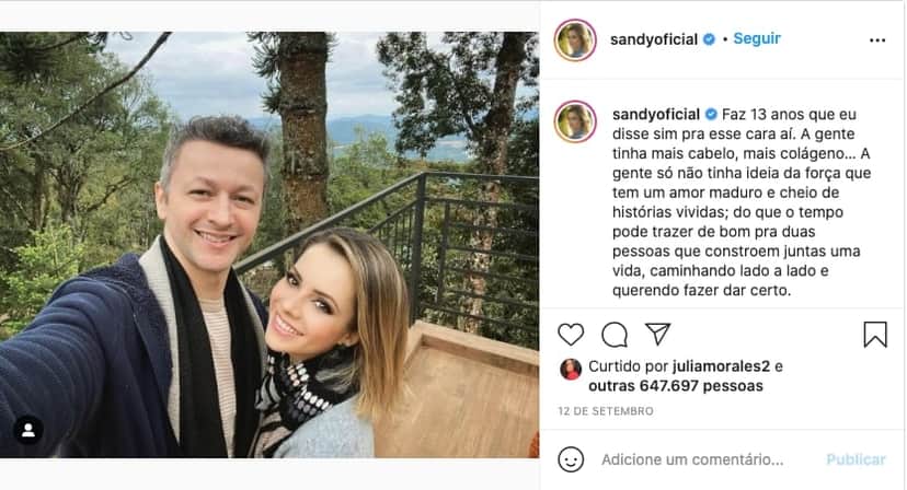 Sandy se declara ao marido - Reprodução Sandy se declara ao marido - Reprodução