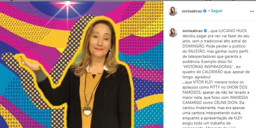 "Decidiu pagar pra ver", Sonia Abrão explode em verdades sobre Domingão de Huck e destrói: "Longe de serem boas" "Decidiu pagar pra ver", Sonia Abrão explode em verdades sobre Domingão de Huck e destrói: "Longe de serem boas"