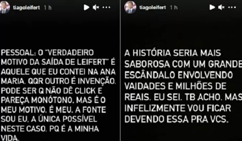Tiago Leifert se revoltou com comentários (Foto: Reprodução) Tiago Leifert se revoltou com comentários (Foto: Reprodução)