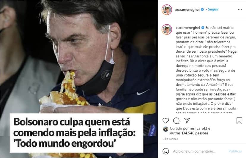Xuxa solta os cachorros em Bolsonaro e fala o que todos queriam (foto: Reprodução) Xuxa solta os cachorros em Bolsonaro e fala o que todos queriam (foto: Reprodução)