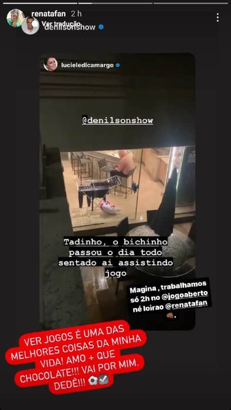 Luciele flagrou Denílson no celular e Renata Fan se manifestou (Foto: Reprodução) Luciele flagrou Denílson no celular e Renata Fan se manifestou (Foto: Reprodução)