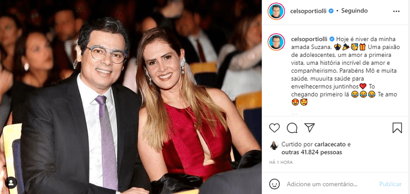 Celso Portiolli se declarou para a esposa e comemorou aniversário da loira (Foto: Reprodução) Celso Portiolli se declarou para a esposa e comemorou aniversário da loira (Foto: Reprodução)
