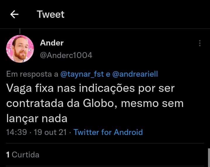 Comentário sobre cantora Ivete (Foto: Reprodução/ Twitter) Comentário sobre cantora Ivete (Foto: Reprodução/ Twitter)