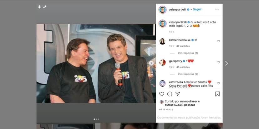 Celso Portiolli relembra de momento com Silvio Santos (Reprodução) Celso Portiolli relembra de momento com Silvio Santos (Reprodução)