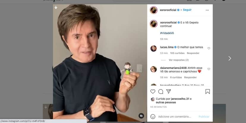 Xororó expõe acidente com brinquedo de neto, filho de Sandy (Reprodução) Xororó expõe acidente com brinquedo de neto, filho de Sandy (Reprodução)
