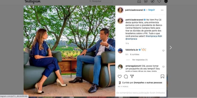 De acordo com Gabriel Cartolano, Patrícia Abravanel está em casa e bem (Reprodução) De acordo com Gabriel Cartolano, Patrícia Abravanel está em casa e bem (Reprodução)